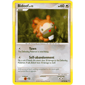 BIDOOF Pokemon Stormfront Common Card # 54 BIDOOF Pokemon Stormfront Common Card # 54