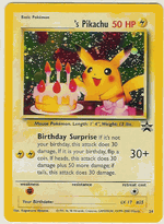 BIRTHDAY PIKACHU - Holofoil Pokemon Black Star Promo Card # 24  From the WOTC Mail Giveaway - Click to enlarge