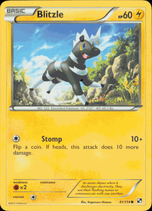 BLITZLE Pokemon Black & White BW1 Common Card # 41