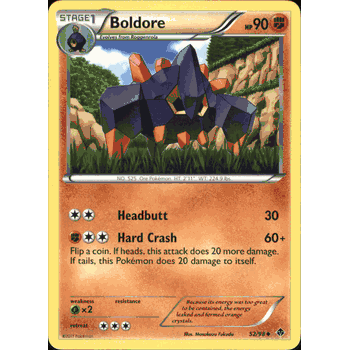 boldore pokemon card BOLDORE Uncommon Pokemon BW2 Emerging Powers Card # 52/98