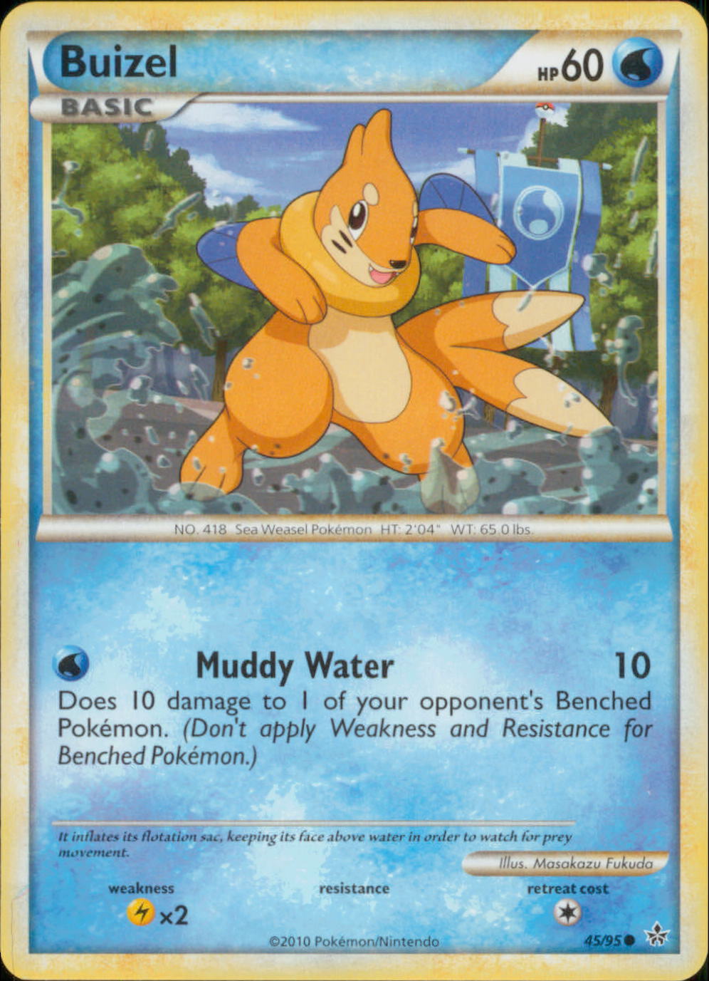 BUIZEL Pokemon HS Unleashed Common Card # 45/95