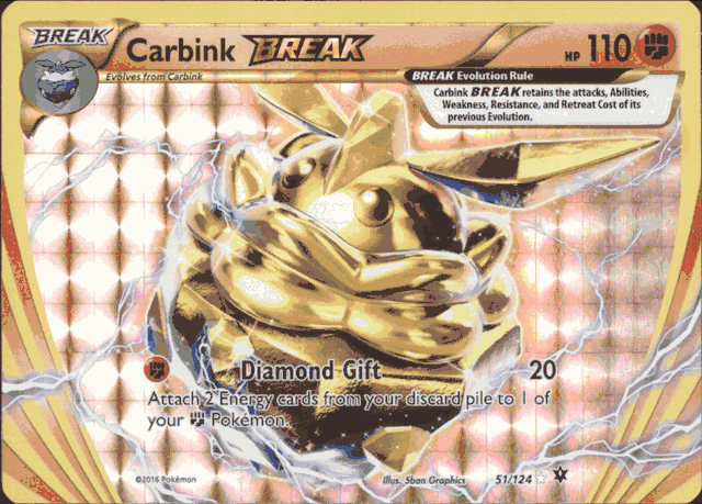 CARBINK BREAK Pokemon XY Fates Collide XY10 Break Rare Foil Card # 51 CARBINK BREAK Pokemon XY Fates Collide XY10 Break Rare Foil Card # 51