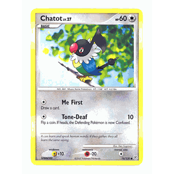 pokemon chatot card Chatot (77/101) [Black & White: Plasma Blast] – TokenMTG main image 1