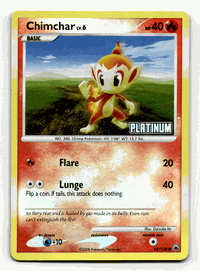 CHIMCHAR LV.6 Pokemon PLATINUM Burger King Reverse Foil Promo Card # 56/100
