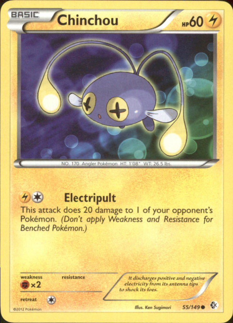 pokemon card chinchou - 71/236 Lightning Lightning Random Spark Choose 1 of your opponents Pokmon CHINCHOU - Neo Revelation Set