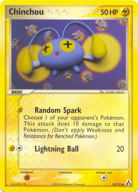 CHINCHOU Common Pokemon TCG Legend Maker Card # 50 CHINCHOU Common Pokemon TCG Legend Maker Card # 50