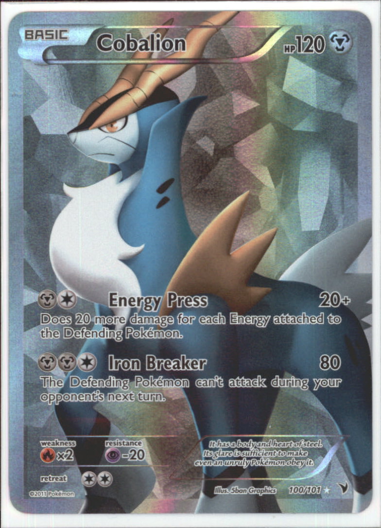 COBALION Ultra Rare Holofoil Pokemon BW3 Black & Whitel Noble Victories Card # 100 COBALION Ultra Rare Holofoil Pokemon BW3 Black & Whitel Noble Victories Card # 100