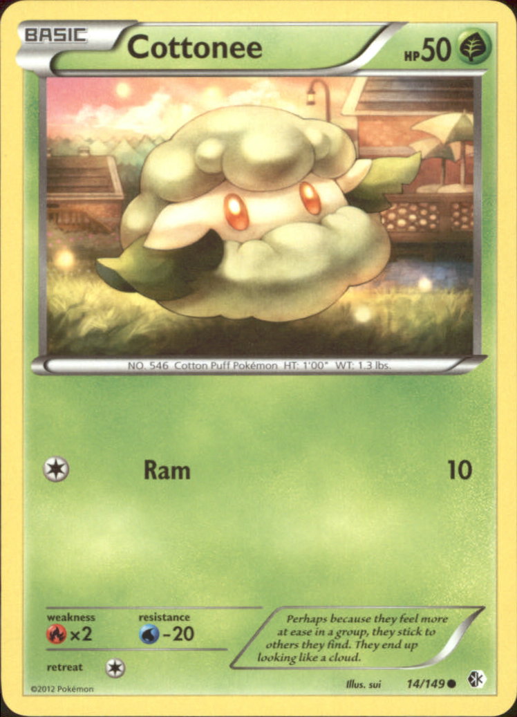 COTTONEE Black & White Boundaries Crossed Common Pokemon Card # 14