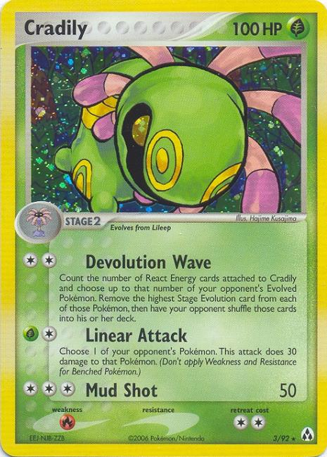 pokemon cradily card CRADILY Rare Holofoil Pokemon TCG Legend Maker Card # 3