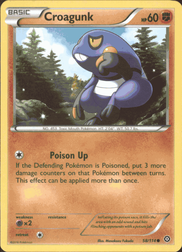 CROAGUNK Pokemon XY Steam Siege XY11 Common Card # 58