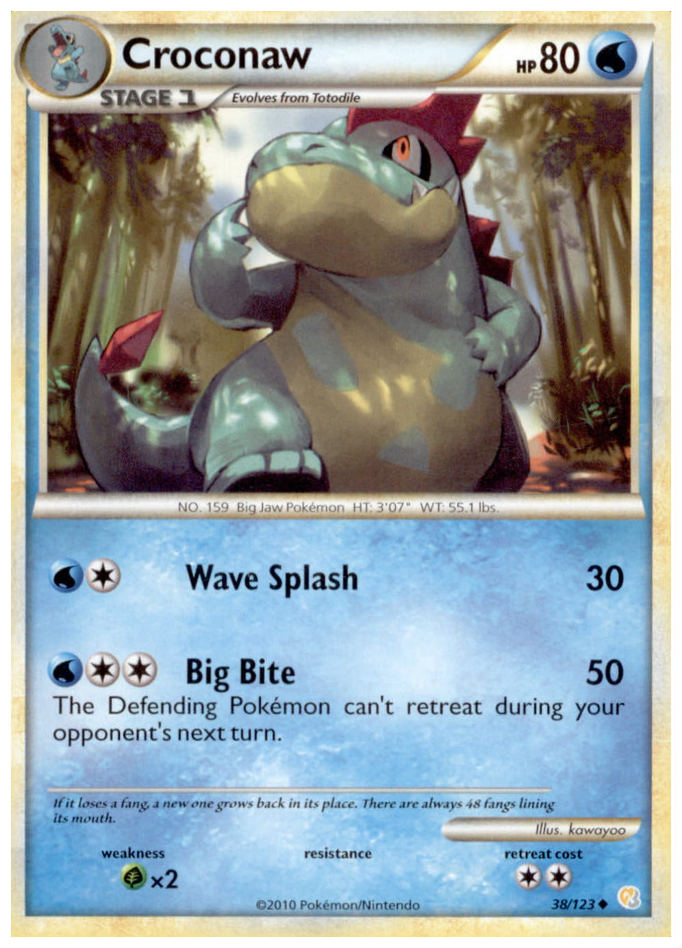 CROCONAW HeartGold SoulSilver HGSS Uncommon Pokemon Card # 38/123