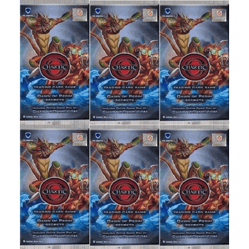 DAWN OF PERIM (UNLIMITED EDITION) Chaotic Trading Card Game SIX BOOSTER PACK LOT with each pack containing 9 Chaotic Cards