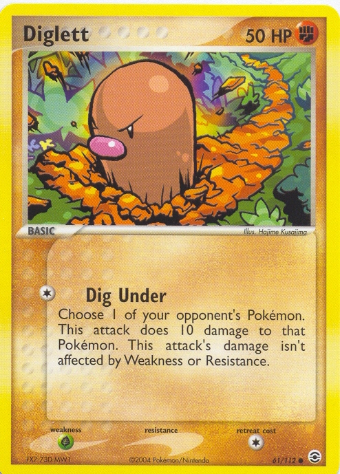 DIGLETT Common Pokemon Fire Red Leaf Green Card # 61 DIGLETT Common Pokemon Fire Red Leaf Green Card # 61