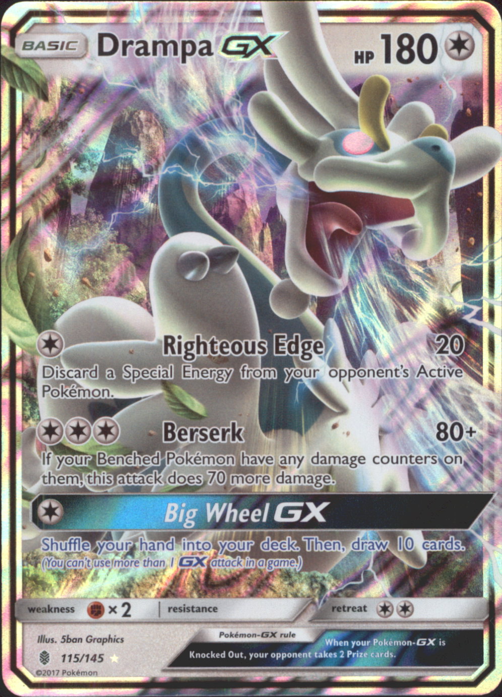 is drampa pokemon card rare Drampa 97/145 Reverse Holo Foil Rare Pokemon Card NM main image 1