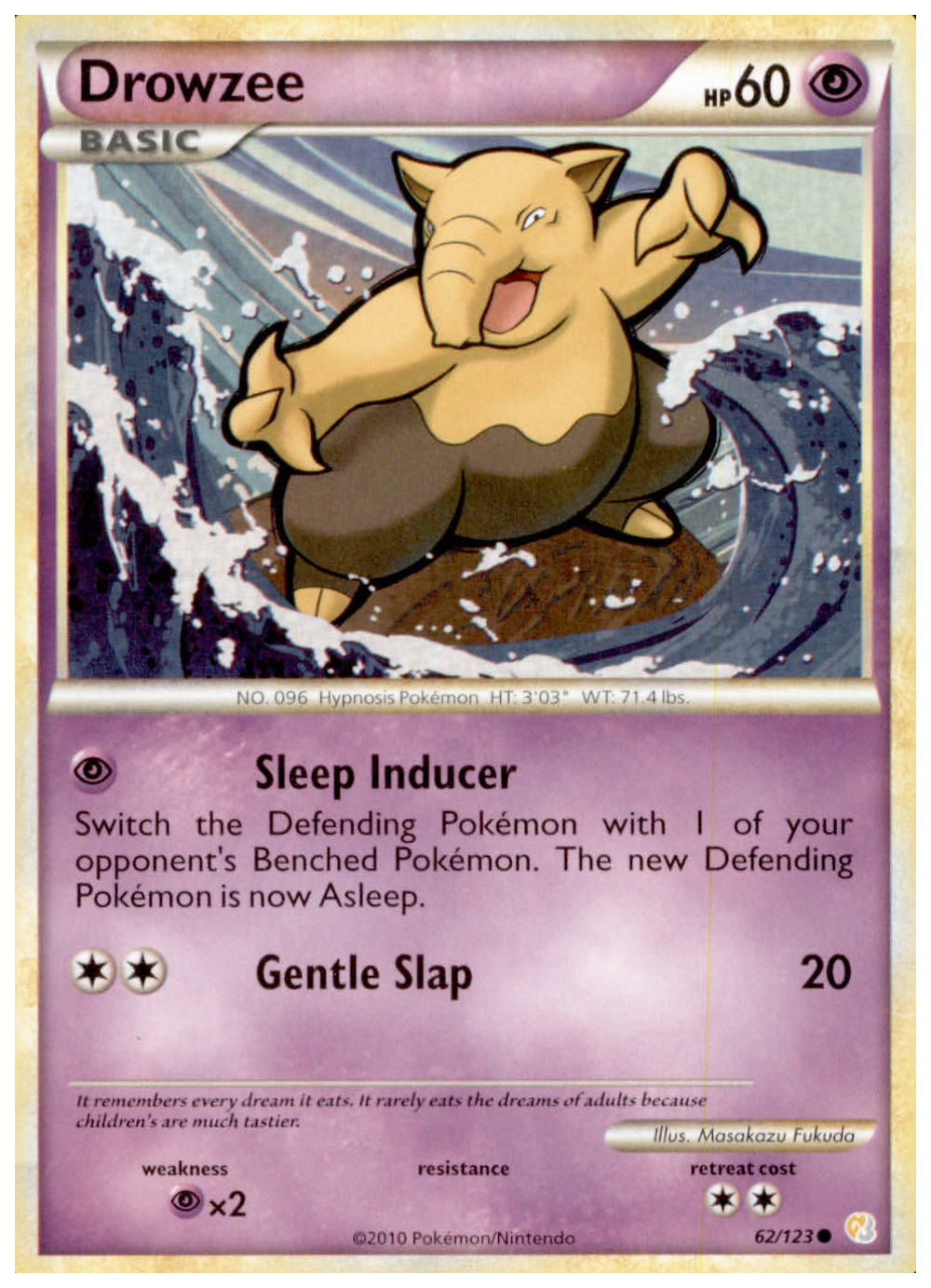 DROWZEE HeartGold SoulSilver HGSS Common Pokemon Card # 62/123 DROWZEE HeartGold SoulSilver HGSS Common Pokemon Card # 62/123