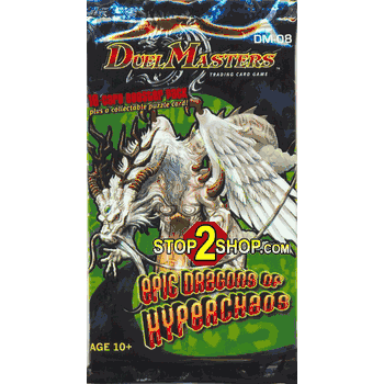 DuelMasters DM-08 Epic Dragons of HyperChaos Booster Pack containing 10 cards