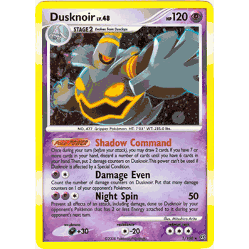 DUSKNOIR Pokemon Stormfront Rare Holofoil Card # 1