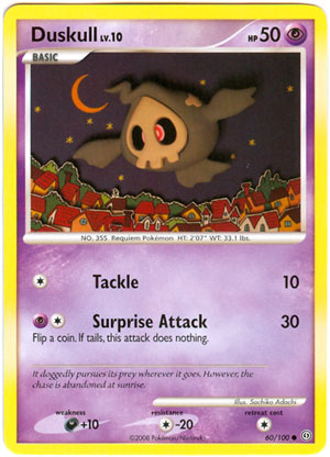pokemon duskull card - (59) Colorless Surprise Attack (30) Flip a coin 2024 Pokemon Sfa En-shrouded Fable