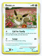 EEVEE LV.14 Pokemon PLATINUM Burger King Reverse Foil Promo Card # 62/100