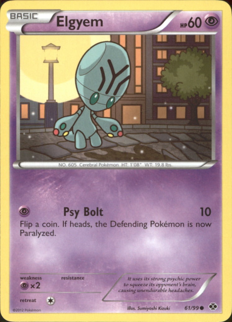 elgyem pokemon card ELGYEM Common Pokemon BW4 Next Destinies Card # 61