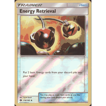 ENERGY RETRIEVAL Pokemon Sun & Moon Base Set PARALLEL FOIL Uncommon Card # 116