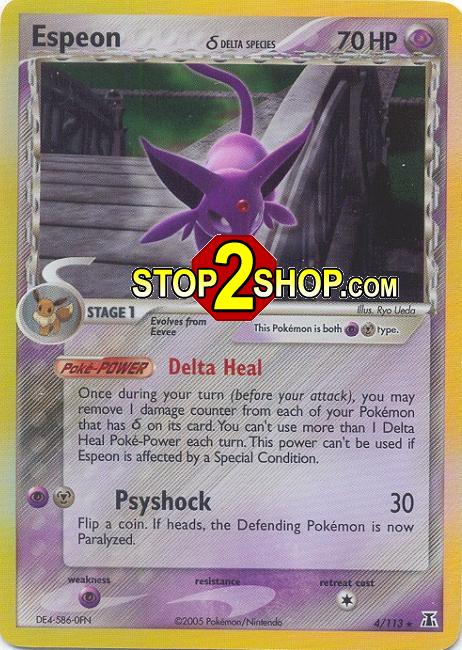 ESPEON "DELTA SPECIES" Holofoil Rare Delta Species Card # 4