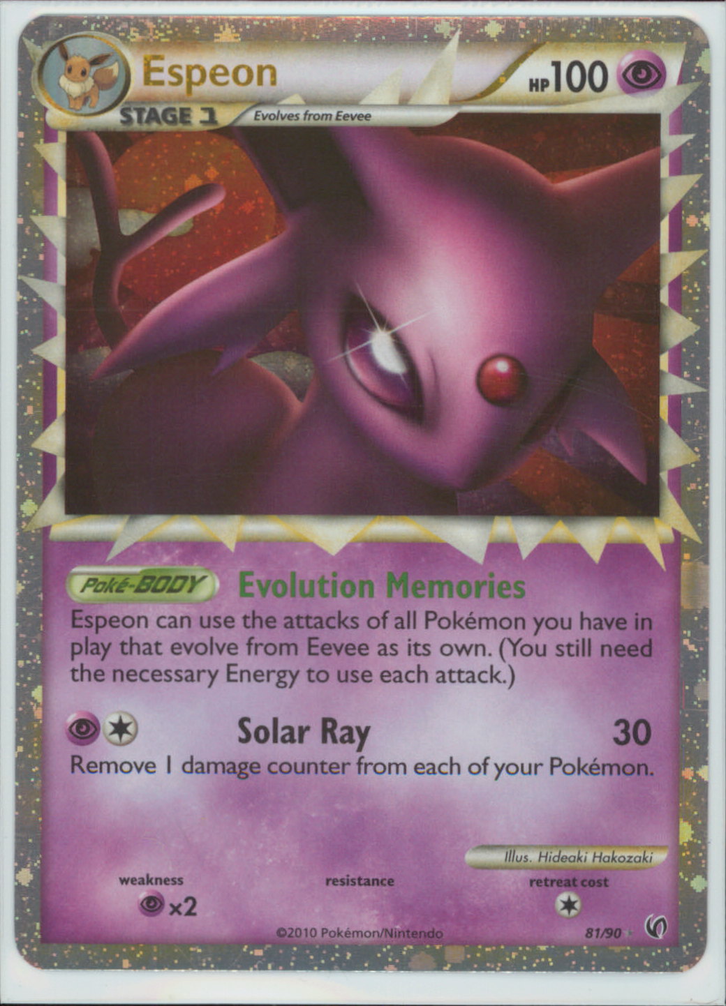 ESPEON Prime Holofoil HS Undaunted Pokemon Card # 81/90