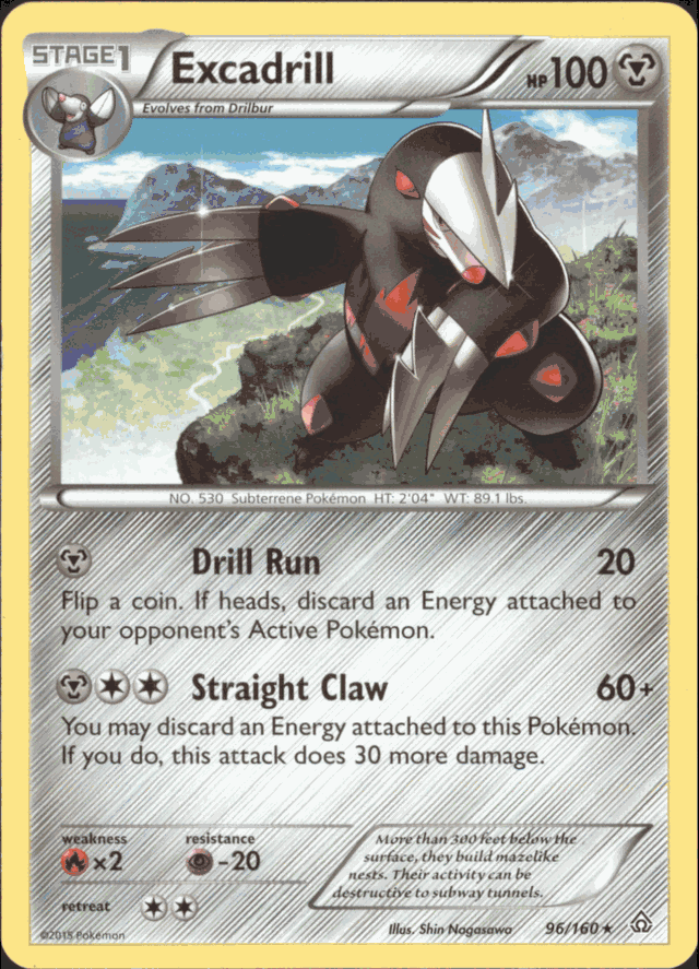 EXCADRILL Pokemon XY Primal Clash Rare Card # 96/160