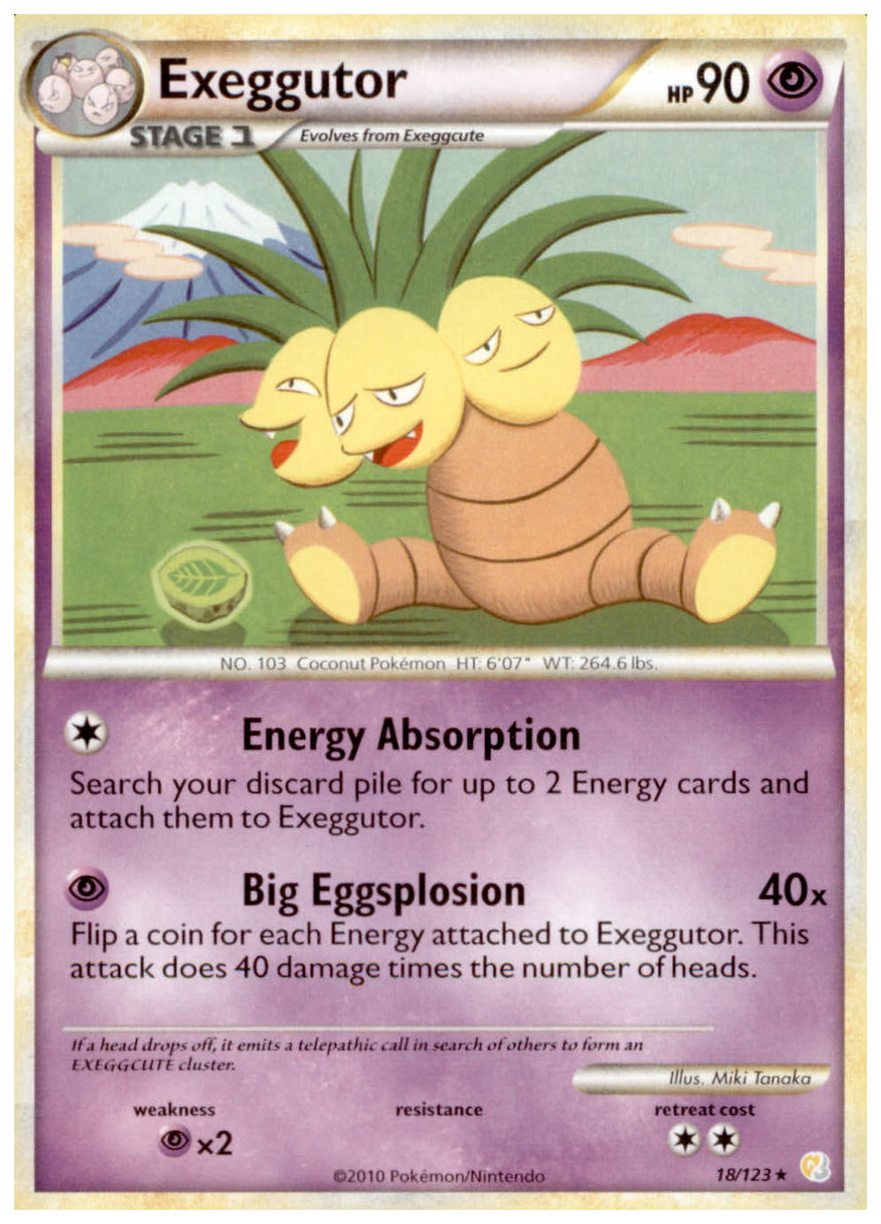 EXEGGUTOR HeartGold SoulSilver HGSS Rare Pokemon Card # 18/123