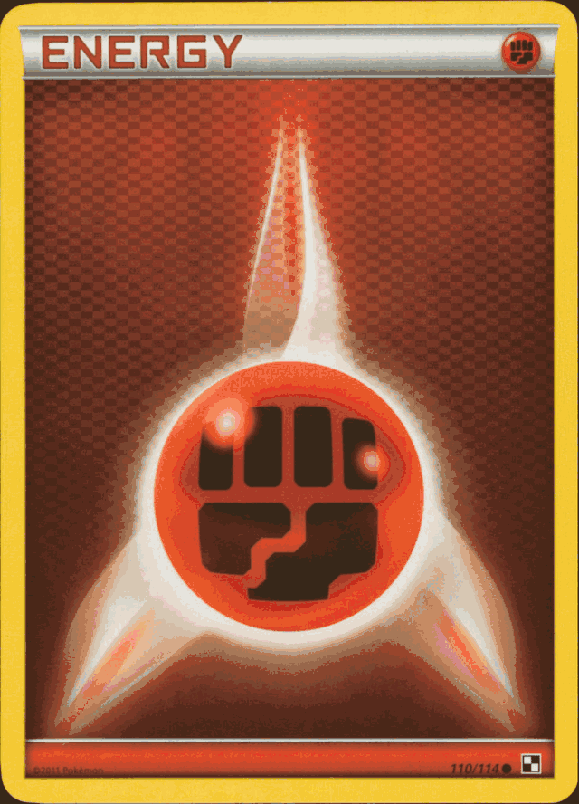 FIGHTING ENERGY Pokemon Black & White BW1 Common Card # 110 FIGHTING ENERGY Pokemon Black & White BW1 Common Card # 110