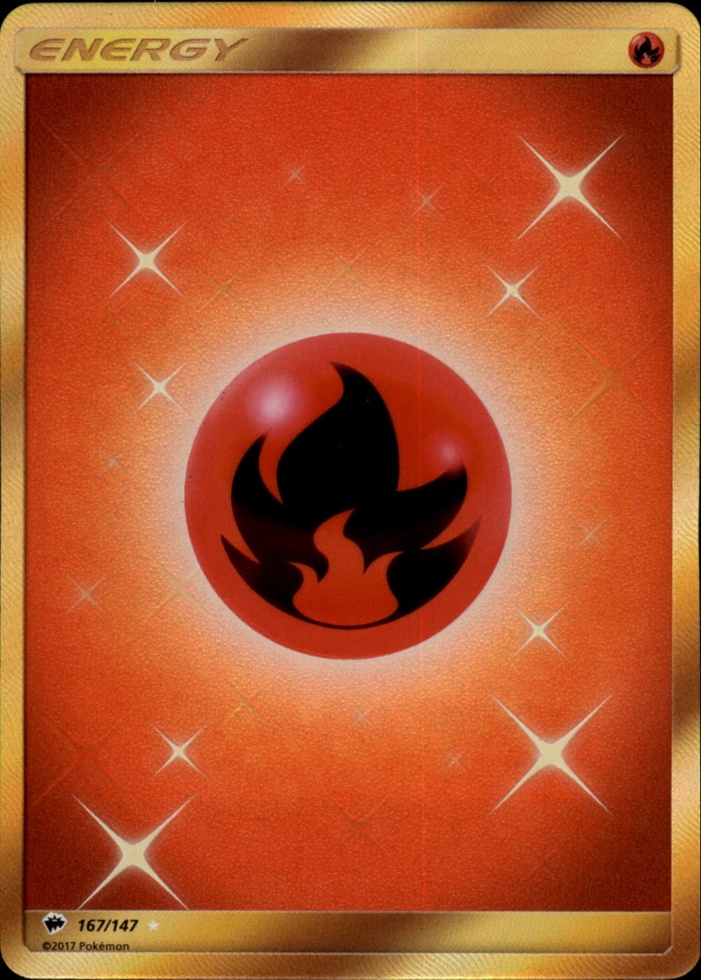 FIRE ENERGY Pokemon SM03 Sun & Moon Bruning Shadows Secret Rare Card # 167 FIRE ENERGY Pokemon SM03 Sun & Moon Bruning Shadows Secret Rare Card # 167