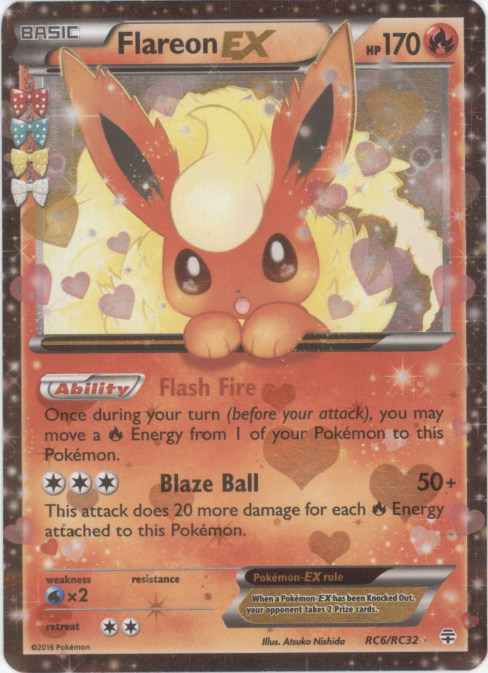 FLAREON EX Pokemon GENERATIONS Radiant Collection Ultra Rare Card # RC6/RC32 FLAREON EX Pokemon GENERATIONS Radiant Collection Ultra Rare Card # RC6/RC32