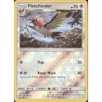 FLETCHINDER Pokemon SM02 Sun & Moon Guardians Rising Uncommon PARALLEL FOIL Card # 110