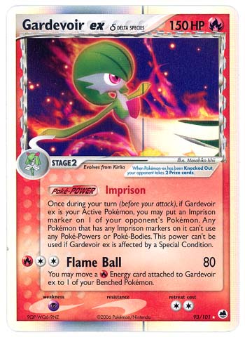 GARDEVOIR EX DELTA Holofoil EX Rare CardPokemon EX Dragon Frontiers Card # 93 GARDEVOIR EX DELTA Holofoil EX Rare CardPokemon EX Dragon Frontiers Card # 93