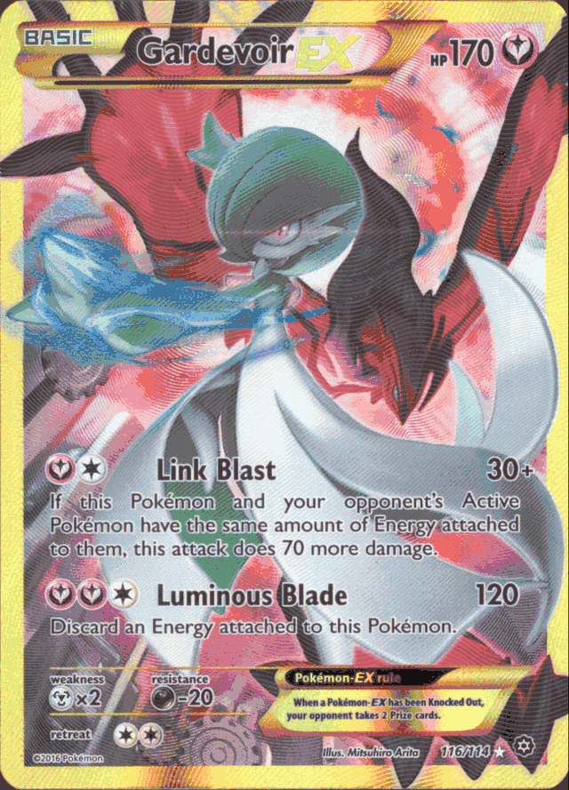 GARDEVOIR EX Pokemon XY Steam Siege XY11 Secret Rare Gold Foil Card # 116 GARDEVOIR EX Pokemon XY Steam Siege XY11 Secret Rare Gold Foil Card # 116