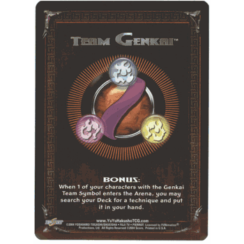 Gateway # Z01 TEAM GENKAI Yu Yu Hakusho Foil Bonus Card