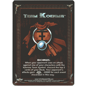 Gateway # Z03 TEAM KOENMA Yu Yu Hakusho Foil Bonus Card