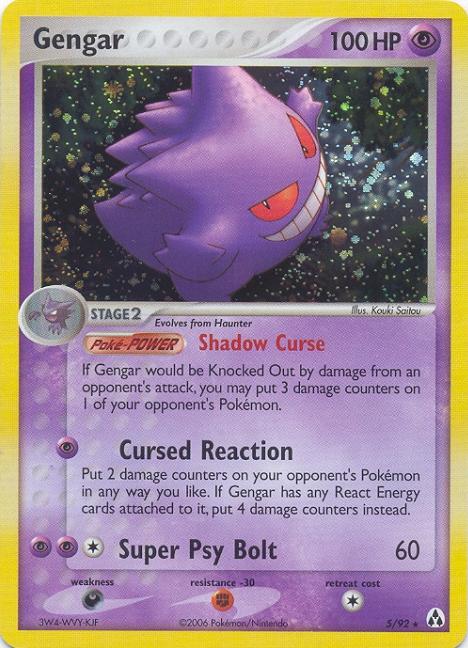 GENGAR Rare Holofoil Pokemon TCG Legend Maker Card # 5 GENGAR Rare Holofoil Pokemon TCG Legend Maker Card # 5
