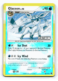 GLACEON LV.46 Pokemon PLATINUM Burger King Reverse Foil Promo Card # 20/100