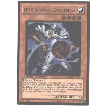GLD3-EN015 DIMENSIONAL ALCHEMIST Gold Rare Holofoil Yugioh Gold Series 3 Card