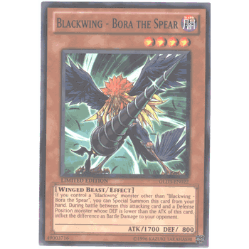GLD3-EN022 BLACKWING - BORA THE SPEAR Common Yugioh Gold Series 3 Card