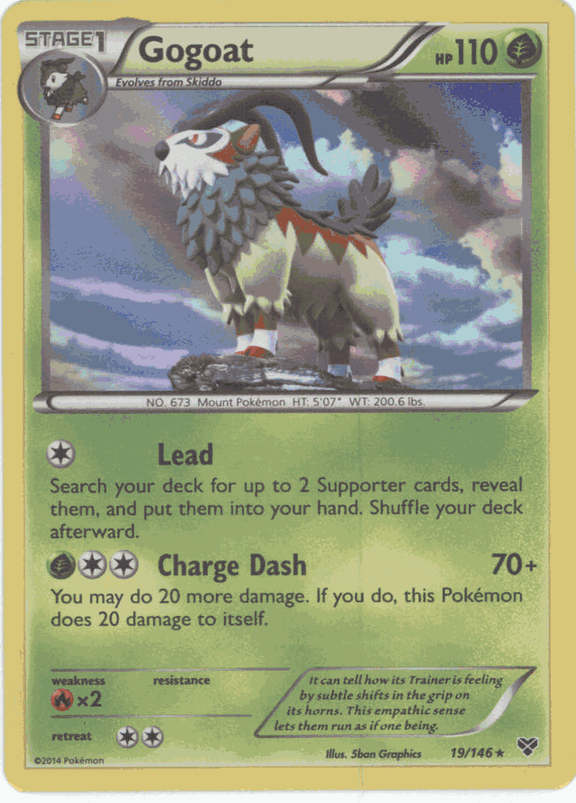 GOGOAT Pokemon X&Y Base Set Holo Rare Card # 19/146