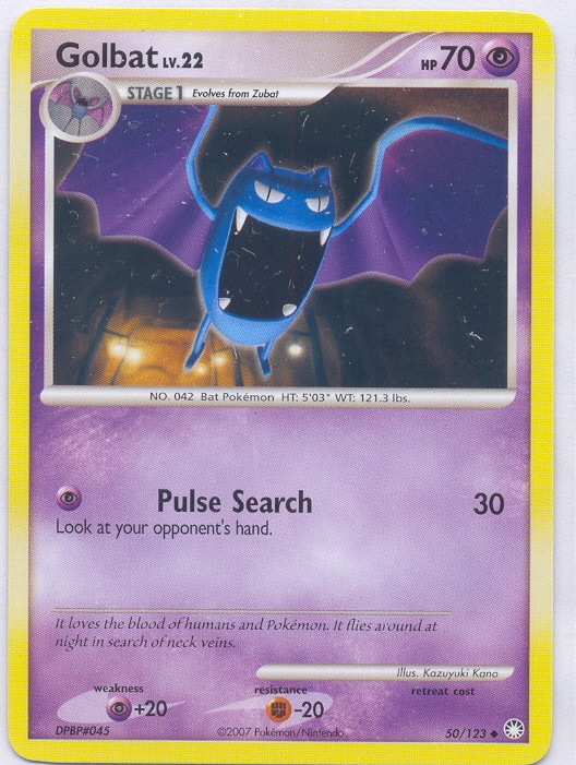 pokemon golbat card GOLBAT LV.22 Pokemon Mysterious Treasures Uncommon Card # 50