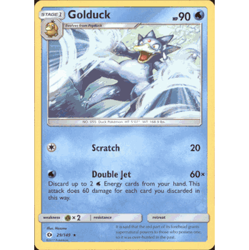 GOLDUCK Pokemon Sun & Moon Base Set Rare Card # 29
