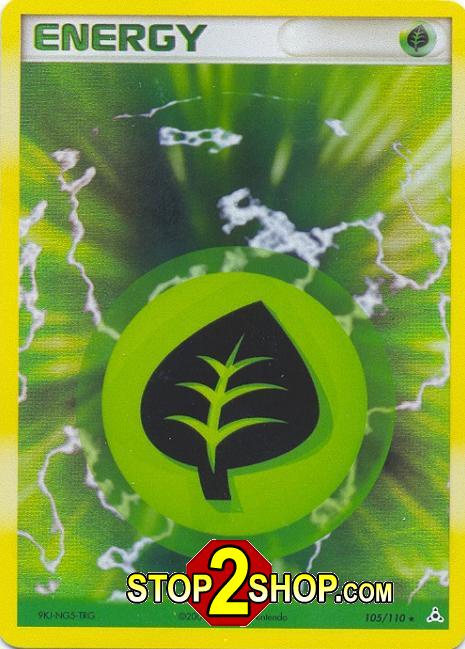 GRASS ENERGY Special Holofoil Pokemon Trading Holon Phantoms Card # 105