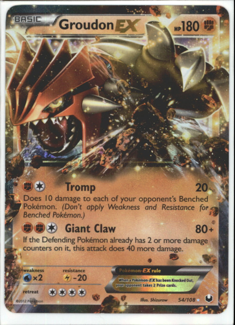 GROUDON-EX Ultra Rare Black & White Dark Explorers Card # 54 GROUDON-EX Ultra Rare Black & White Dark Explorers Card # 54