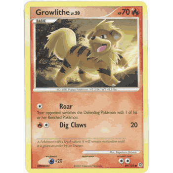 GROWLITHE Lv.20 Pokemon Secret Wonders Common Card # 89