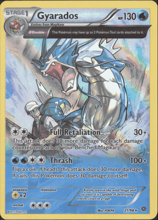 GYARADOS Pokemon XY07 Ancient Origins Holo Rare Card # 21/98 GYARADOS Pokemon XY07 Ancient Origins Holo Rare Card # 21/98