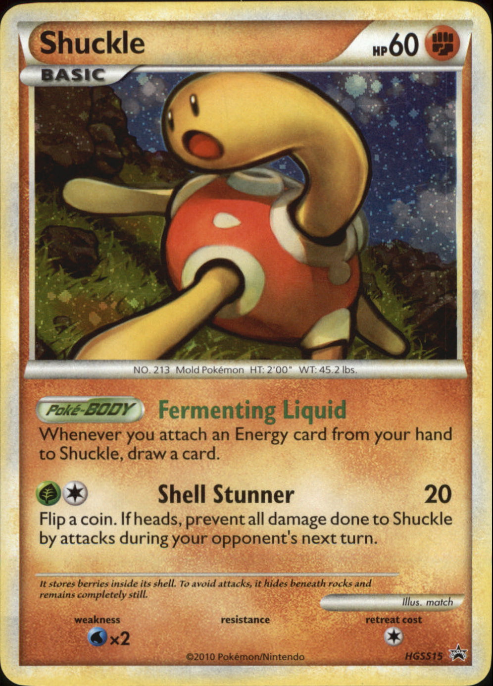 HGSS15 SHUCKLE Pokemon HeartGold & SoulSilver Holofoil Promo HGSS Card HGSS15 SHUCKLE Pokemon HeartGold & SoulSilver Holofoil Promo HGSS Card