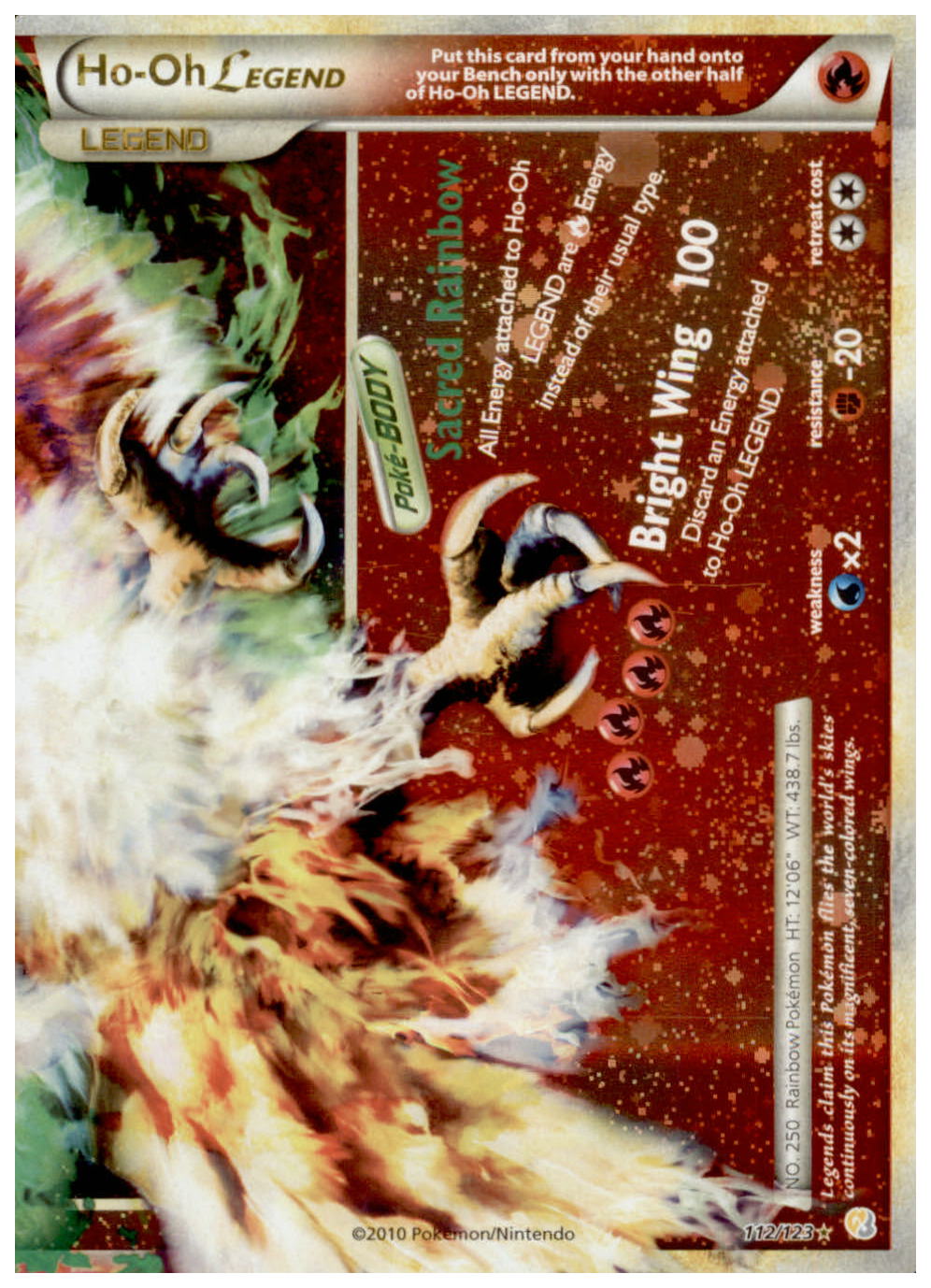 HO-OH LEGEND (Bottom) HeartGold SoulSilver HGSS Pokemon Holofoil Rare Legend  Card # 112/123